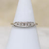 Pretty Fluted 14k White Gold & Diamond Wedding Band