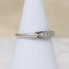 Pretty Fluted 14k White Gold & Diamond Wedding Band