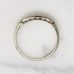 Pretty Fluted 14k White Gold & Diamond Wedding Band