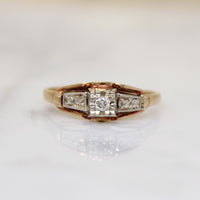 Charming Art Deco Two-Tone Gold & Diamond Ring