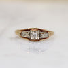 Charming Art Deco Two-Tone Gold & Diamond Ring