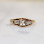 Charming Art Deco Two-Tone Gold & Diamond Ring