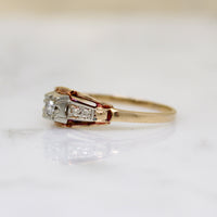 Charming Art Deco Two-Tone Gold & Diamond Ring