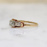 Charming Art Deco Two-Tone Gold & Diamond Ring