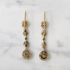 Graceful Edwardian Silver & Gold Diamond Earrings