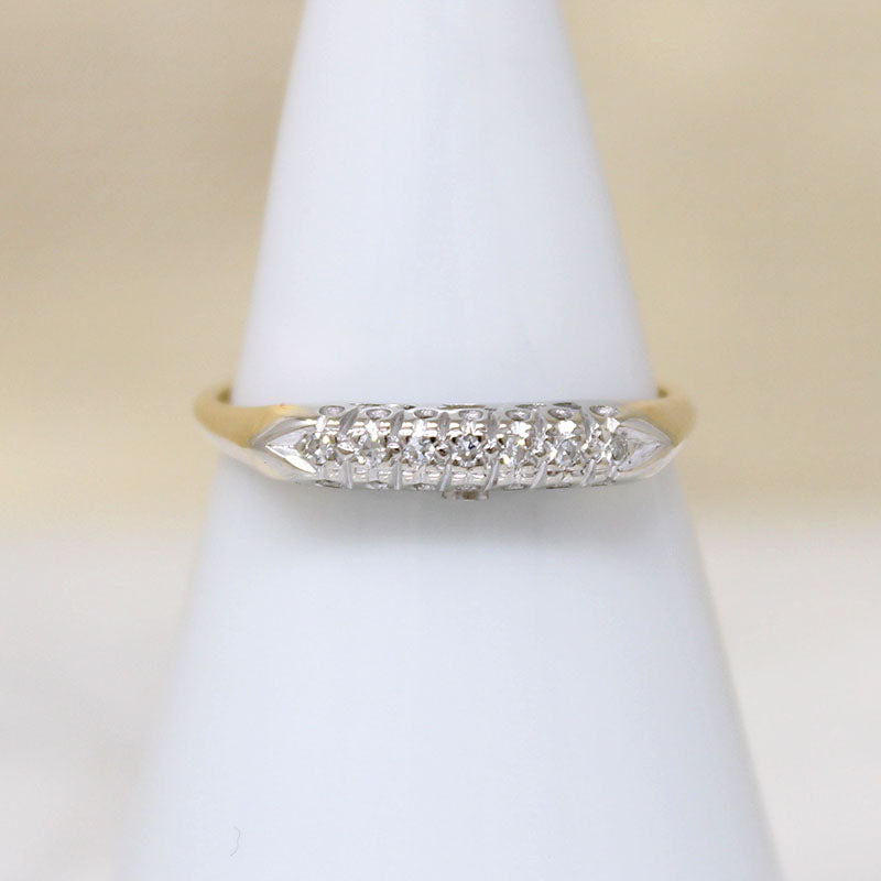 Classic Two-Tone Gold & Diamond Wedding Band
