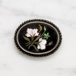 Language of Flowers Pietra Dura Brooch