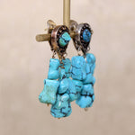 Gorgeous Turquoise Nugget Drop Earrings