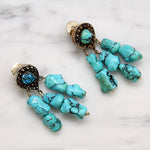 Gorgeous Turquoise Nugget Drop Earrings