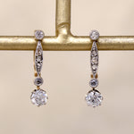Dainty French Diamond Earrings in Gold & Platinum