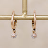 Dainty French Diamond Earrings in Gold & Platinum