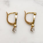 Dainty French Diamond Earrings in Gold & Platinum
