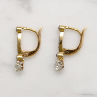 Dainty French Diamond Earrings in Gold & Platinum