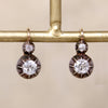 19th Century French Old Mine Cut Diamond Earbobs