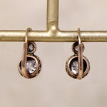 19th Century French Old Mine Cut Diamond Earbobs