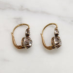 19th Century French Old Mine Cut Diamond Earbobs