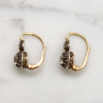 19th Century French Old Mine Cut Diamond Earbobs