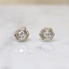 Art Deco Diamond & Engraved White Gold Studs