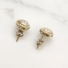 Art Deco Diamond & Engraved White Gold Studs
