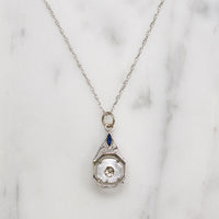 Sweet Details Art Deco Diamond & Sapphire Pendant