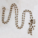 Extra Long Glass & Brass Beaded Sautoir Necklace