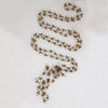 Extra Long Glass & Brass Beaded Sautoir Necklace