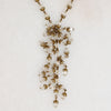 Extra Long Glass & Brass Beaded Sautoir Necklace