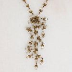 Extra Long Glass & Brass Beaded Sautoir Necklace