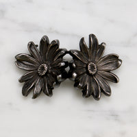 Edwardian Sterling Silver Double Daisy Belt Buckle