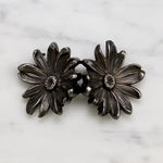 Edwardian Sterling Silver Double Daisy Belt Buckle