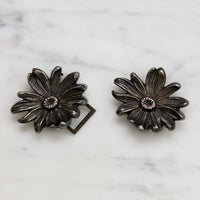 Edwardian Sterling Silver Double Daisy Belt Buckle
