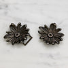 Edwardian Sterling Silver Double Daisy Belt Buckle