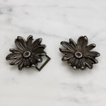 Edwardian Sterling Silver Double Daisy Belt Buckle