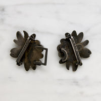 Edwardian Sterling Silver Double Daisy Belt Buckle