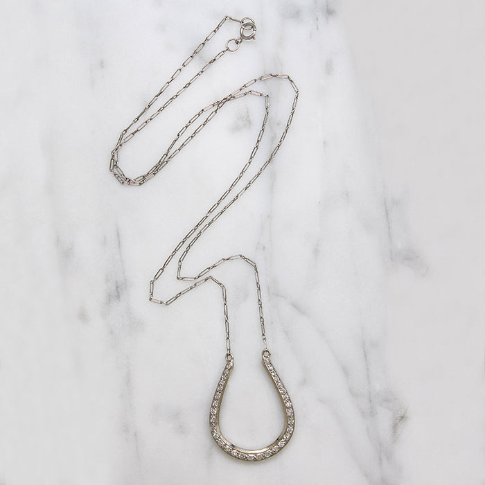 Platinum & Diamond Horseshoe Necklace