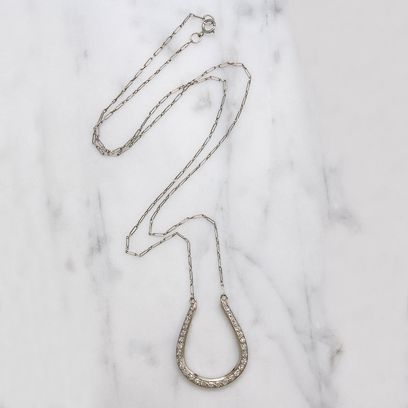 Platinum & Diamond Horseshoe Necklace