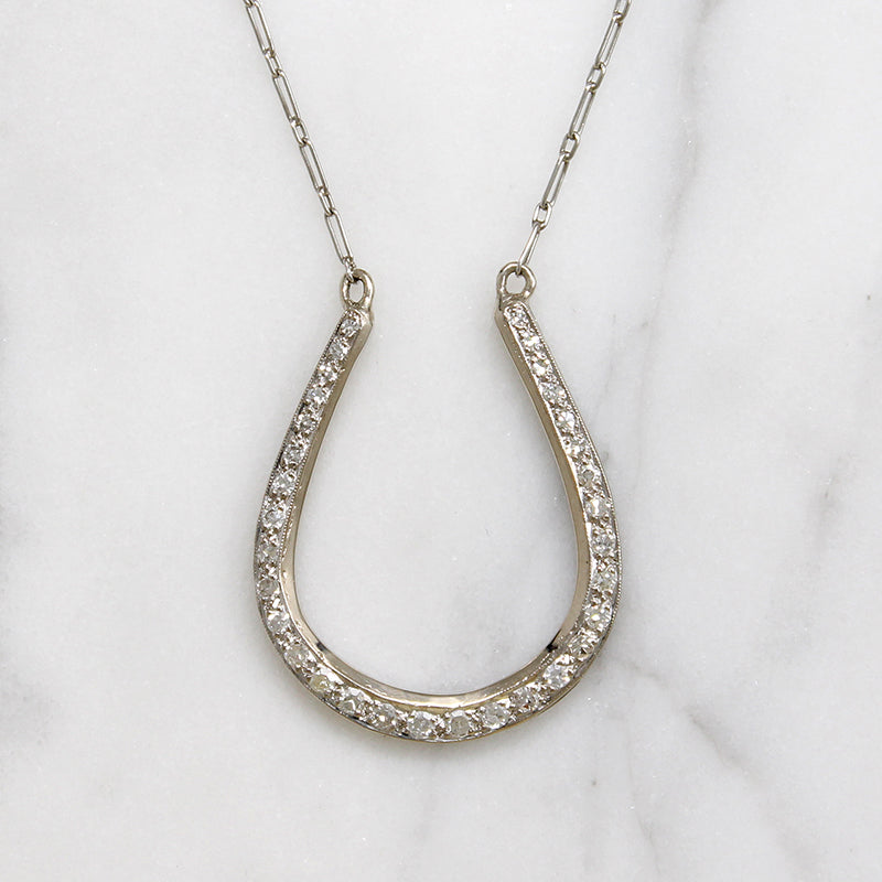 Platinum & Diamond Horseshoe Necklace