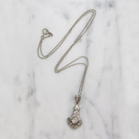 Diamonds & Forget-Me-Nots Art Deco Pendant