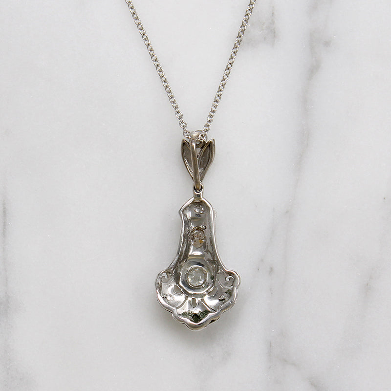 Diamonds & Forget-Me-Nots Art Deco Pendant