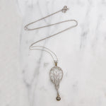 Exquisite Edwardian Platinum Filigree & Diamond Pendant