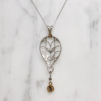 Exquisite Edwardian Platinum Filigree & Diamond Pendant