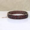 Three Row Garnet & Silver Gilt Bangle Bracelet