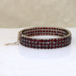 Three Row Garnet & Silver Gilt Bangle Bracelet