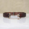 Three Row Garnet & Silver Gilt Bangle Bracelet
