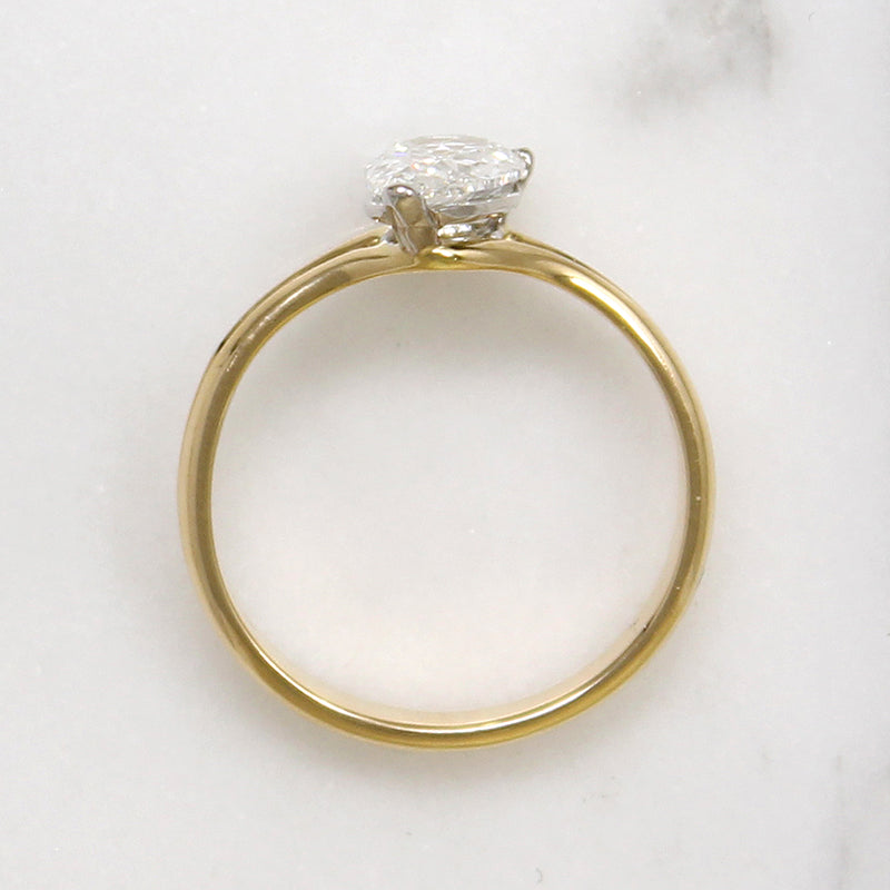Bright White & Sparkling Pear Cut Diamond Solitaire Ring