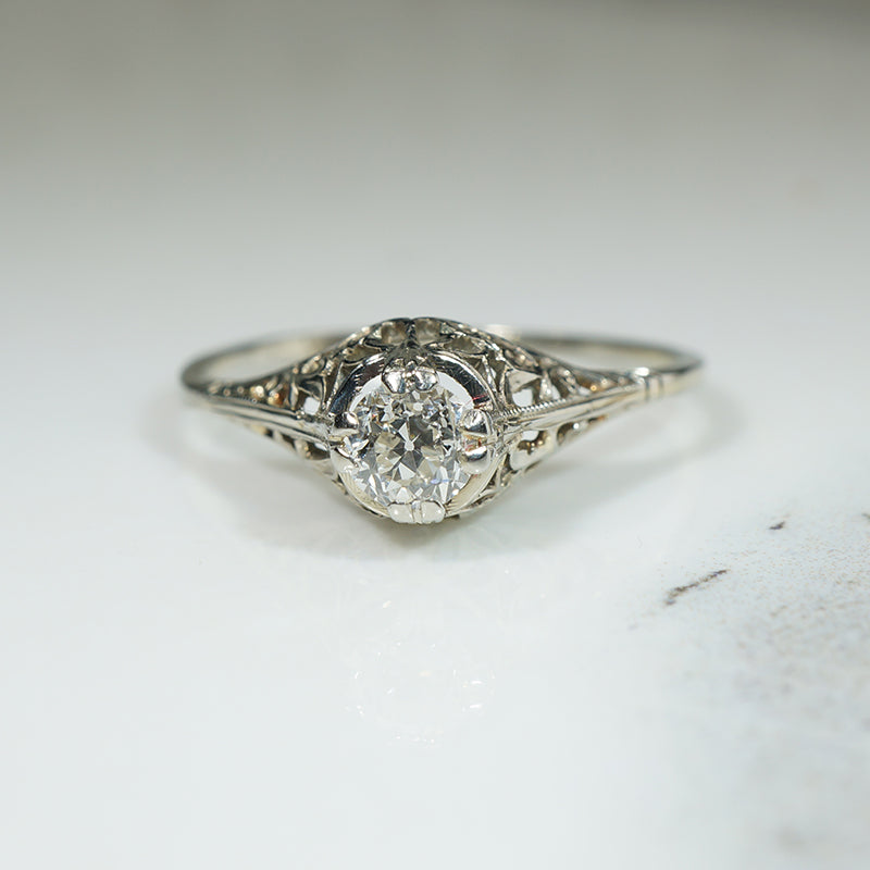 Beautiful Belias Filigree OMC Diamond Ring