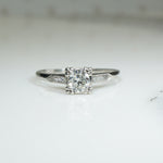 Pretty Palladium OEC Diamond Engagement Ring