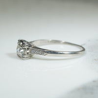 Pretty Palladium OEC Diamond Engagement Ring