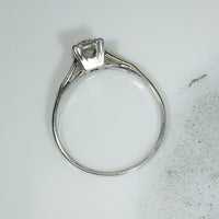 Pretty Palladium OEC Diamond Engagement Ring