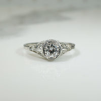 Lacy Filigree Old European Diamond Ring